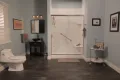 One day walk-in shower remodel in DeMotte IN by Lori K Bath with modern smooth wall surround