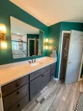 Bathroom remodeling project completed in Northwest Indiana with modern finishes and professional craftsmanship