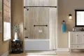 Transformative tub-to-shower conversion featuring a contemporary shower design in Crown Point.