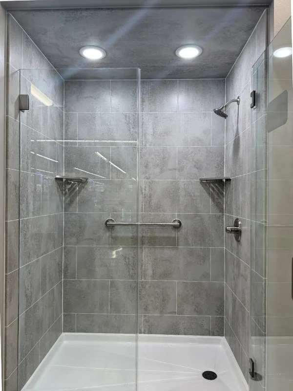 senior friendly tub to shower conversion