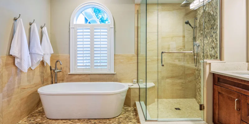 Accessible bathroom remodeling project completed in Northwest Indiana with modern finishes