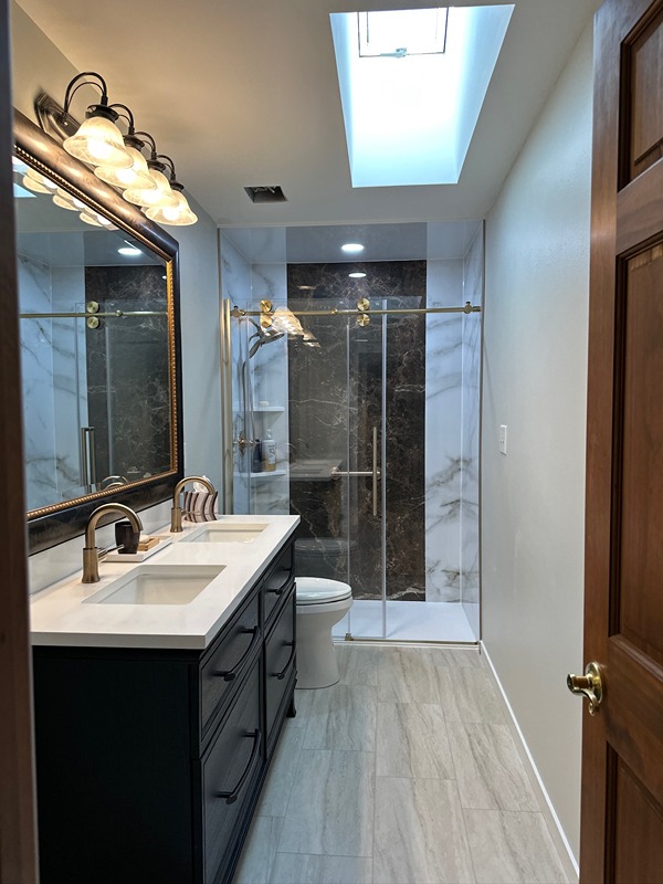 Hotel-style bathroom remodeling project completed in Northwest Indiana