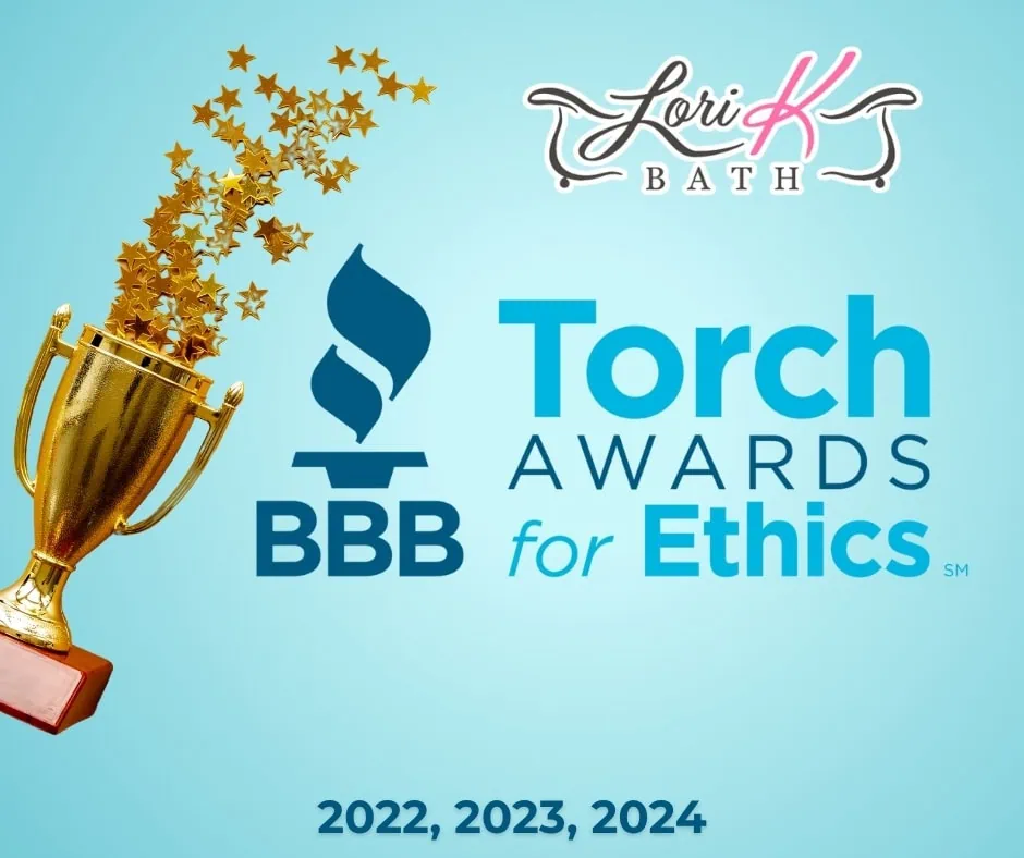 Trophy awarded to Lori K bath for outstanding bathroom remodeling services