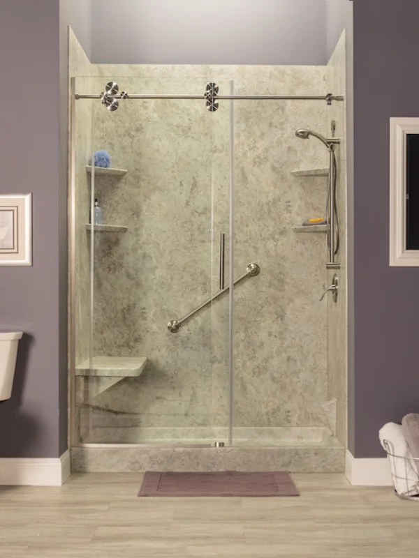 Lori K Bath walk-in shower installation completed in a Portage, IN home